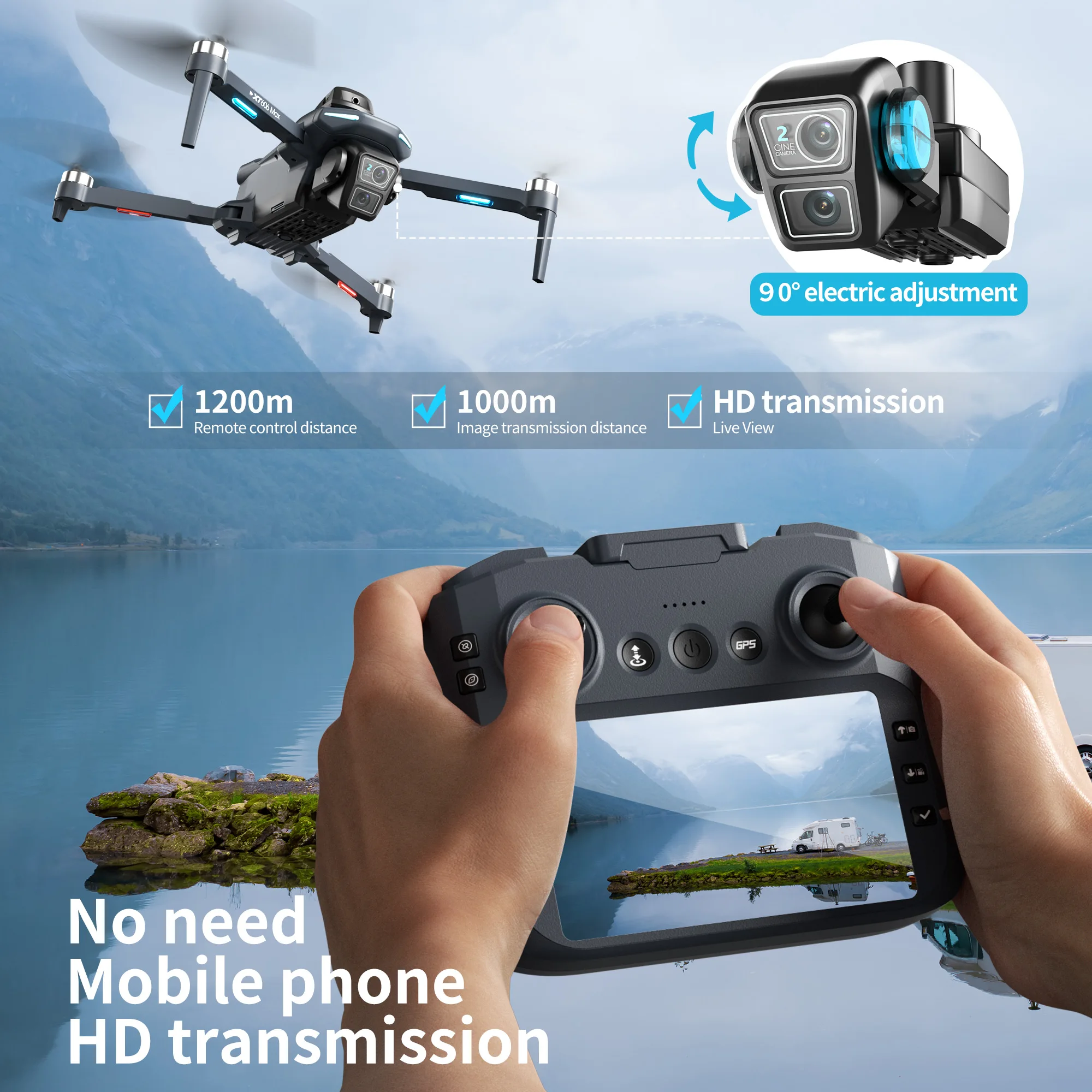 Oryginalny dron XT606 MAX GPS  – Jjrc Drone X12 recenzja i cena